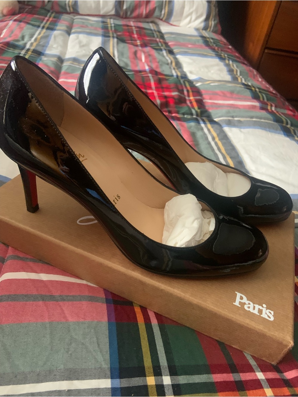 Christian Louboutin Black Patent Leather Classic Pumps